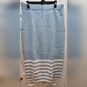 Edited Blue and White Striped Pencil Skirt XL